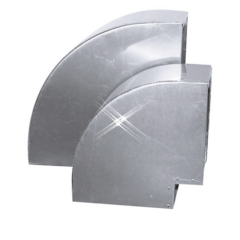 Aluminium instort bocht 90 graden 450×450 mm